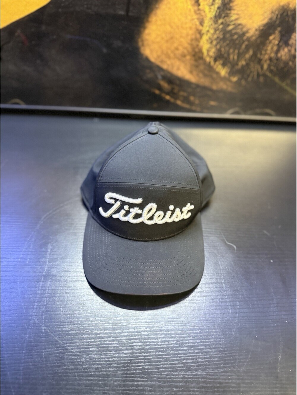 Titleist TSR Tour Performance Black Snapback Golf Hat Cap White Logo